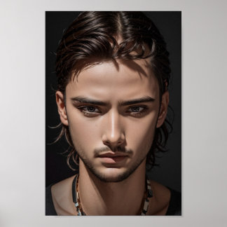 Affiche Beau et sérieux asiatique.