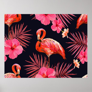 Affiche Beau fond motif d'été fleuri sans soudure