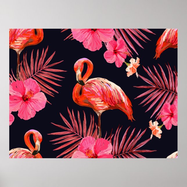 Affiche Beau fond motif d'été fleuri sans soudure (Devant)