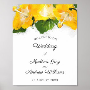 Affiche Beau Hibiscus Jaune Mariage d'art