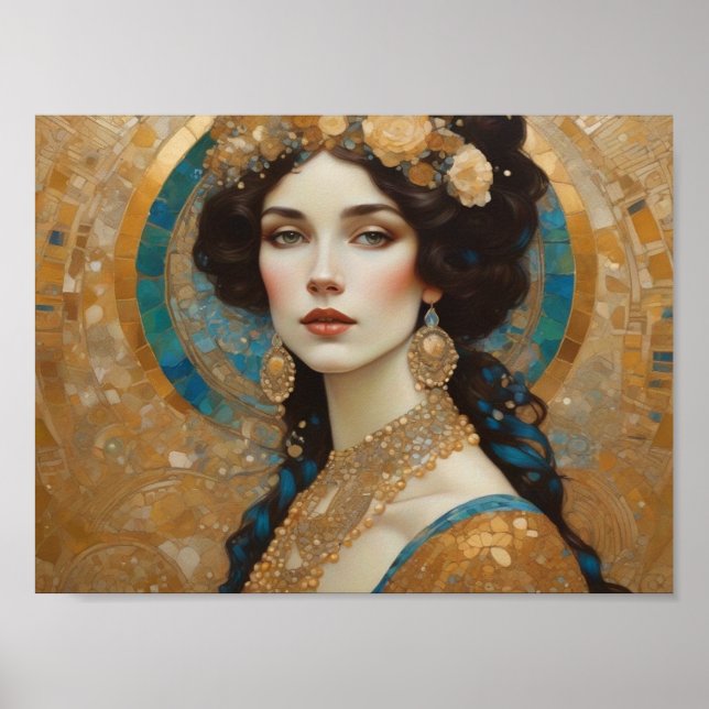 Affiche Beau Klimt inspiré Art, Donna de Rome, Gustav (Devant)