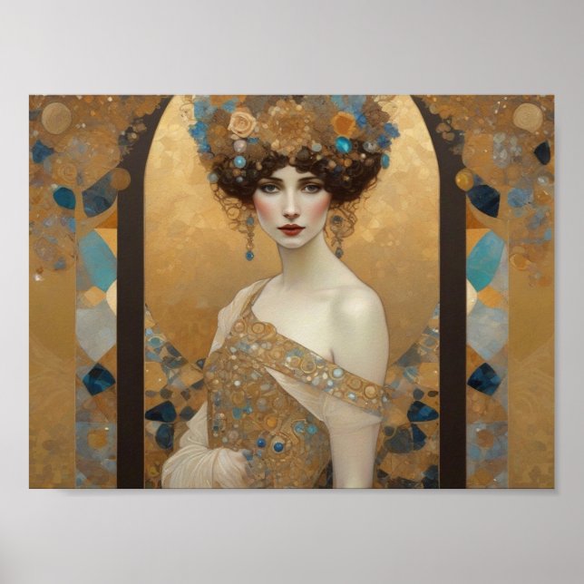 Affiche Beau Klimt inspiré Art, Donna de Rome, Gustav (Devant)