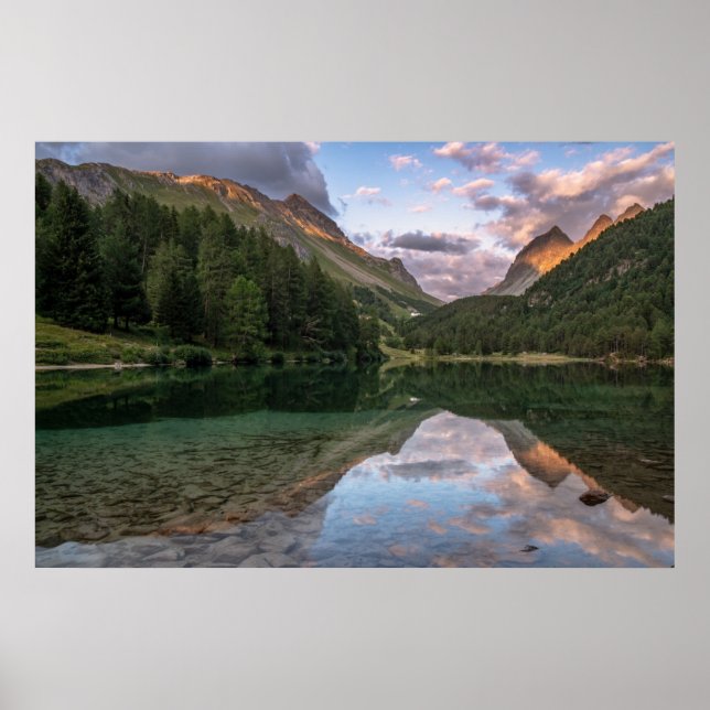 Affiche Beau lac de Palpuogna | Alpes suisses (Devant)