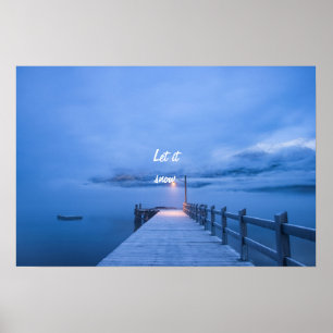Affiche Beau lac d'hiver avec citation