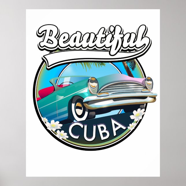 Affiche Beau logo Cuba rétro. (Devant)