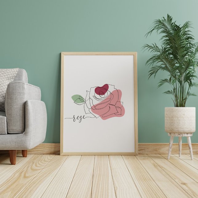 Affiche Beau minimaliste Rose (Créateur téléchargé)