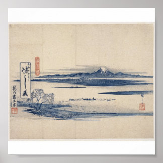 Affiche Beau Mont Fuji au Japon vers les années 1800