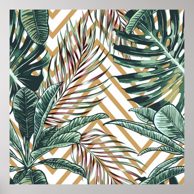 Affiche Beau motif floral transparent arrière - plan avec (Devant)