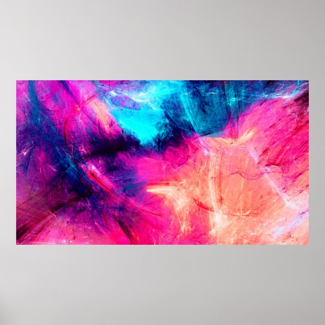 Affiche Beau motif futuriste multicolore froid. Abst (Devant)