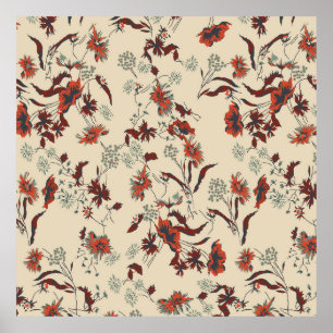 Affiche Beau motif vintage Floral dans la variété