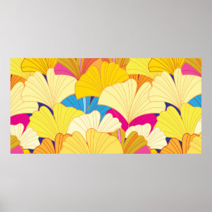 Affiche Beau motif Vintage sans couture de jaune