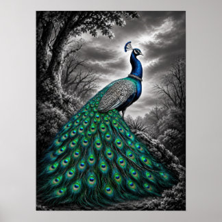 Affiche Beau Paon Mystique