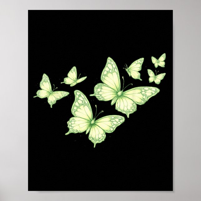Affiche Beau Papillon Amoureux Papillon Vert Femmes (Devant)