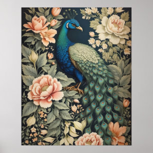 Affiche Beau Peacock William Morris Inspiré Floral