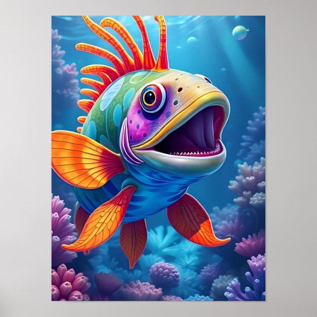 Affiche Beau poisson tropical (Devant)