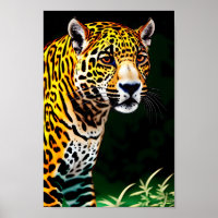 beau portrait de l'art numérique jaguar