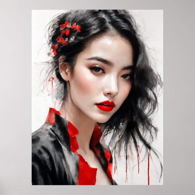 Affiche Beau Portrait Lady Ink (Devant)