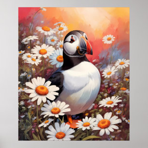 Affiche Beau Puffin Dans Le Champ Maisy