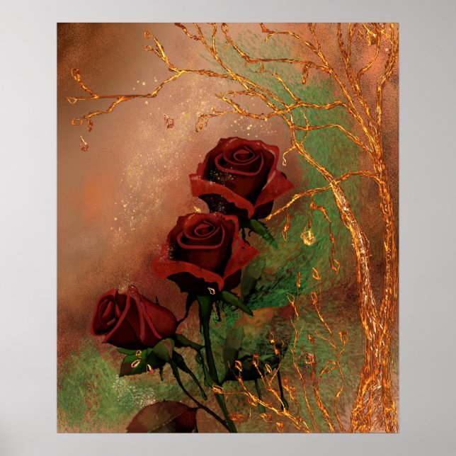 Affiche Beau Rose d'automne (Devant)