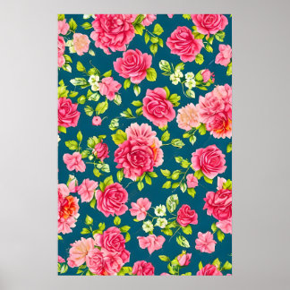Affiche Beau rose rose feuille