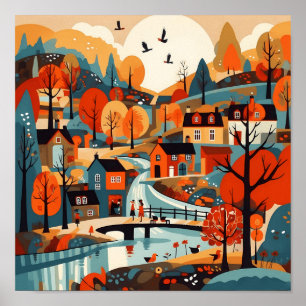Affiche Beau Scandi Village Art