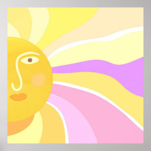 Affiche beau soleil peinture abstraite