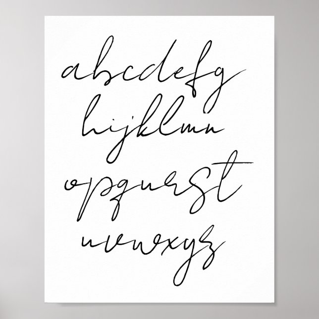 Affiche Beau test d'alphabet de police (Devant)