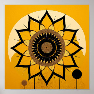 Affiche Beau Tournesol Minimaliste
