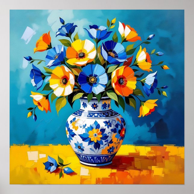 Affiche Beau vase de fleurs  (Devant)