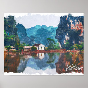 Affiche Beau Vietnam Asie Paysage Voyage