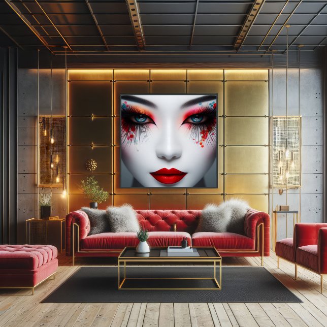 Affiche Beau visage coloré maquillage Yeux (Créateur téléchargé)