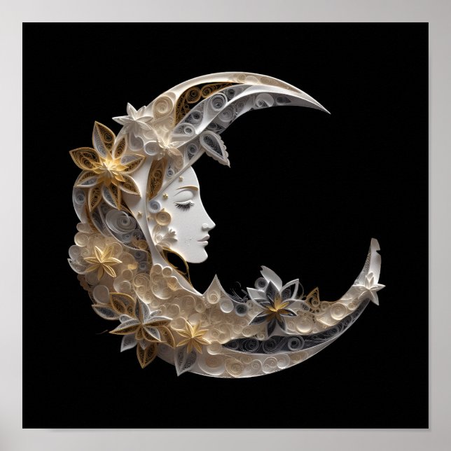 Affiche Beau visage dans la lune (Devant)