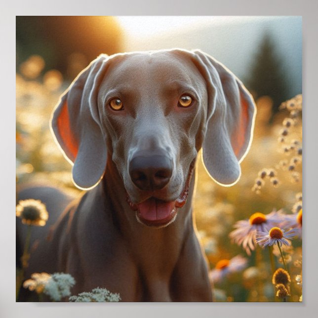 Affiche Beau Weimaraner pour Amoureux de les chiens (Devant)