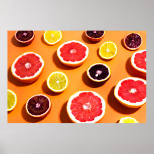 Affiche Beaucoup d'agrumes de variété motif au soleil