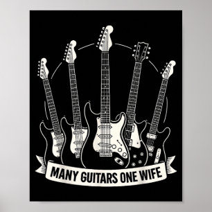 Affiche Beaucoup de guitares une femme drôle musicien guit