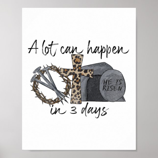 Affiche Beaucoup Peuvent Se Passer En 3 Jours Joyeux Pâque (Devant)