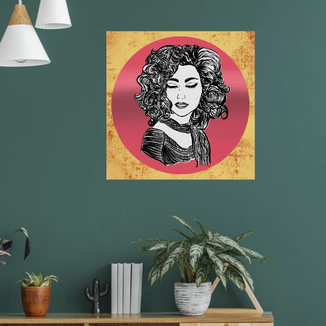 Affiche Beauté aux cheveux bouclés - Beauté aux cheveux bo (Salon 1)