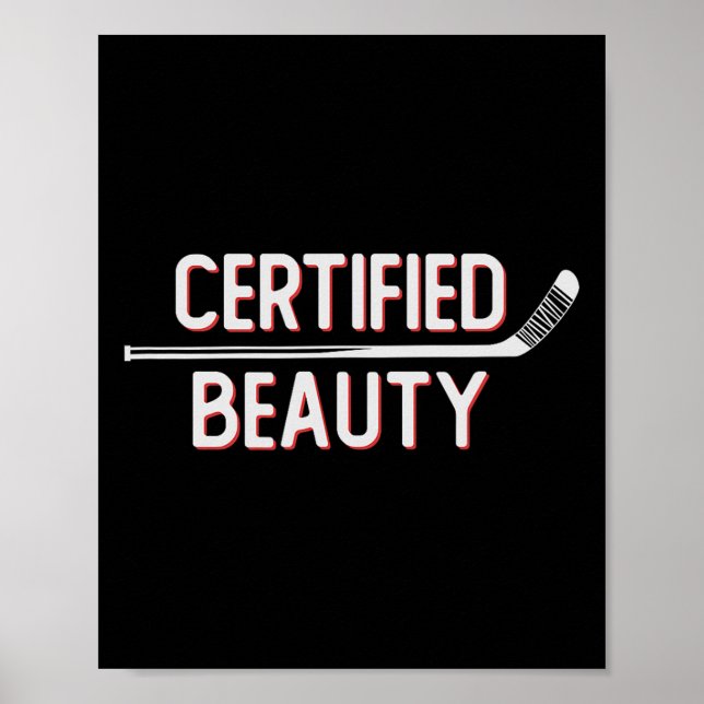 Affiche Beauté certifiée drôle de jargon de hockey sur gla (Devant)