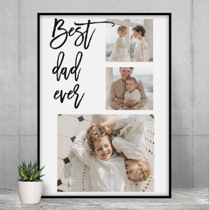 Affiche Beauté Collage photo Meilleur papa Jamais Cadeau