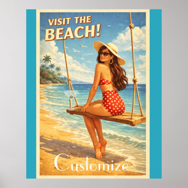 Affiche Beauté de bain rétro vintage Thunder_Cove  (Devant)