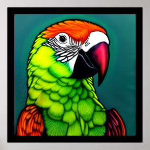 Affiche Beauté de la forêt tropicale : Parrot sauvage exot