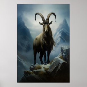 Affiche Beauté de l'Ibex alpin sur Cliff