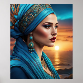 Affiche Beauté du coucher de soleil doré