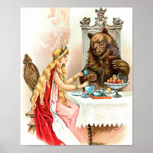 Affiche Beauté En Rose Et La Bête