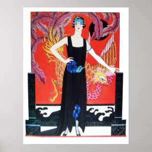 AFFICHE BEAUTÉ ET PHOENIX, DESIGNER MODE COMPOSÉ ARTISTE