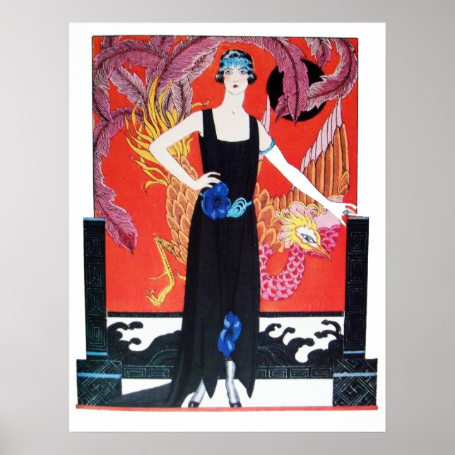 AFFICHE BEAUTÉ ET PHOENIX, DESIGNER MODE COMPOSÉ ARTISTE (Devant)