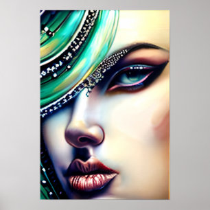 Affiche Beauté éthérée Bijoux étincelants