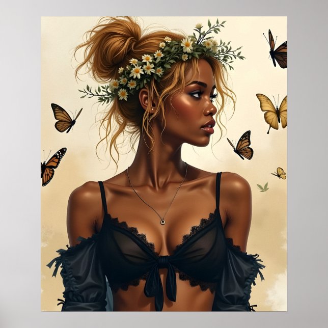 Affiche Beauté éthérée en fleur (Devant)