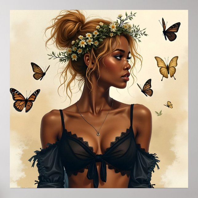 Affiche Beauté éthérée en fleur (Devant)