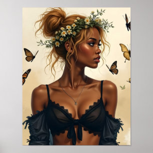 Affiche Beauté Éthérée en Fleur